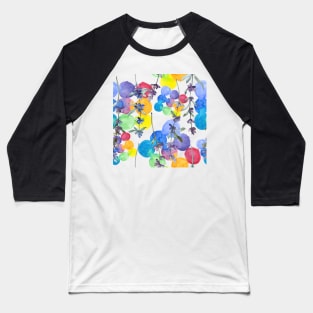 Lavender Flower Watercolor Colorful Design Baseball T-Shirt